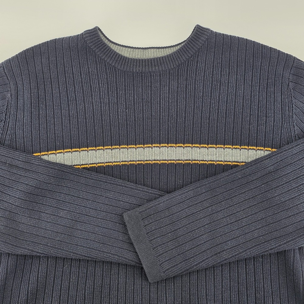 Vintage Aeropostale Sweater Mens Size‎ Medium Navy Henley Knit Ribbed Pullover
